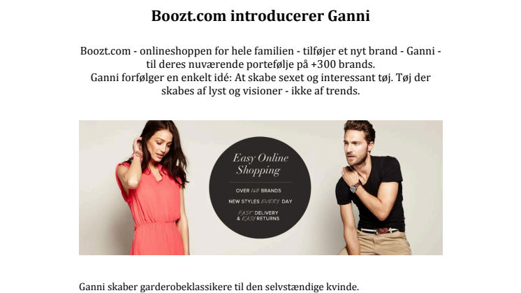 Boozt.com introducerer Ganni