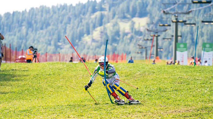 Carl Söderlund under slalomen på VM i Cortina d’Ampezzo, Italien. 