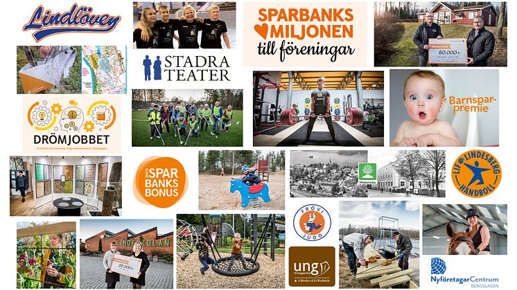 Ett axplock av vad Bergslagens Sparbank och ägarstiftelsen tillsammans stöttat under 2020.