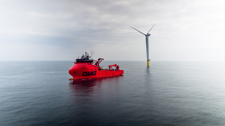 ESVAGT is exploring the possibility of transporting tools from vessel to WTG via drone.
