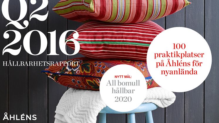 Fokus på hållbar bomull i Åhléns  hållbarhetsarbete Q2 2016