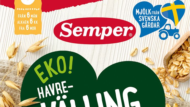Semper lanserar KRAV-märkt gröt och välling 