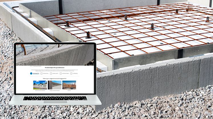Nytt digitalt verktyg från Finja Betong förenklar produktval och mängdberäkning av en gjuten grundplatta