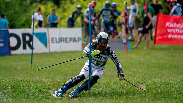 Edvard Nord förste svensk topp-9 i världscupen i grässlalom. Foto: Martin Stepanek, Czech Team