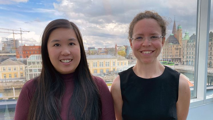 Sandy Chan, processingenjör på Sydvatten, och Josefin Barup, utvecklingsingenjör på VA SYD/Sweden Water Research.