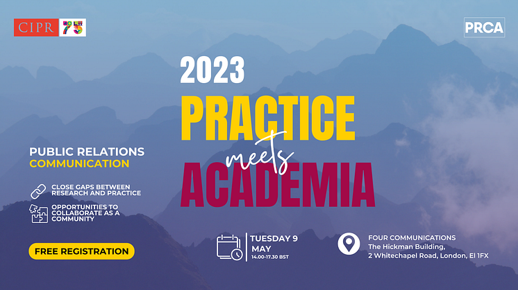 'Where Practice Meets Academia' event to bring together leading PR practitioners and academics