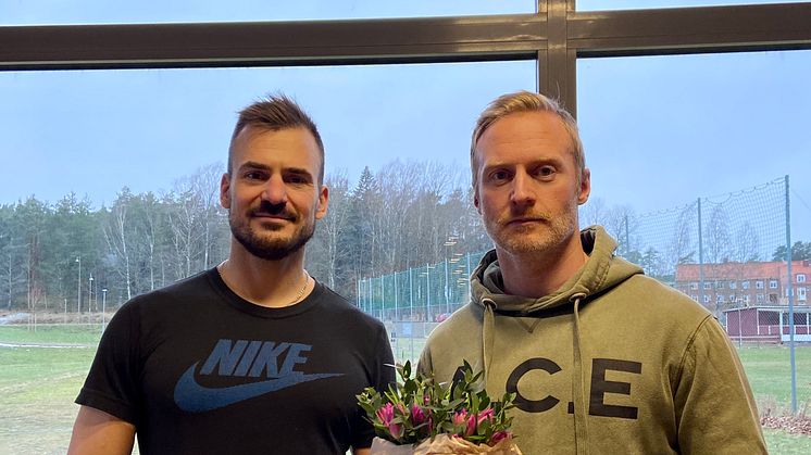 Fredrick Barréra till vänster med kollegan Joel Carlsson till höger.