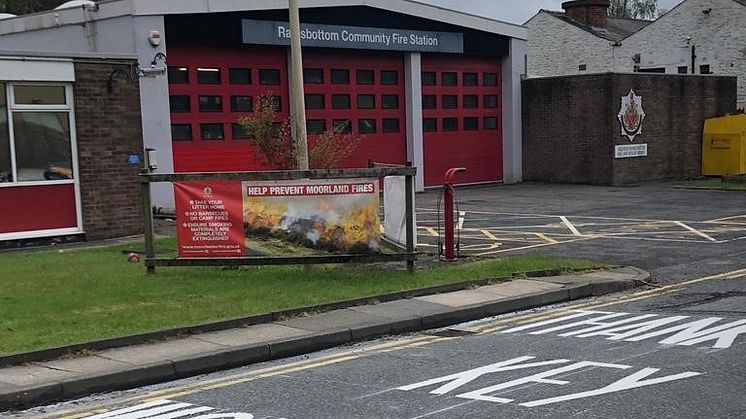 Than you - message outside Ramsbottom Fire Station