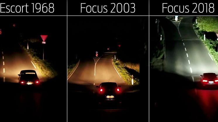 Perfekt für die dunkle Jahreszeit: die auf Wunsch lieferbaren intelligenten LED-Scheinwerfer des neuen Ford Focus mit blendfreiem Fernlicht-Assistenten und kamerabasiertem Kurvenlicht passen den Scheinwerferkegel dem Straßenverlauf an
