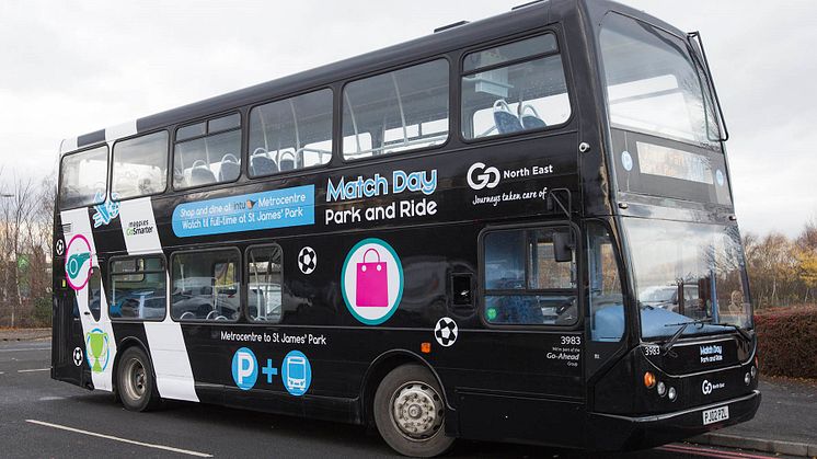 The X50 Match Day Park and Ride bus has been given a magpie makeover