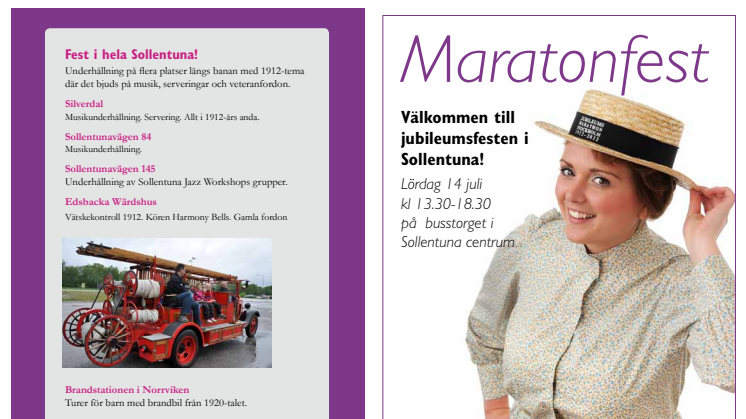 Pressinbjudan till Maratonfesten i Sollentuna den 14 juli