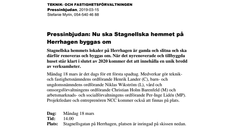 Pressinbjudan: Nu ska Stagnellska hemmet på Herrhagen byggas om