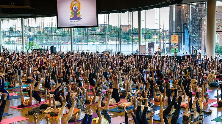 800 yogis var på plats vid det svenska officiella firandet av Internationella Yogadagen i Stockholm.