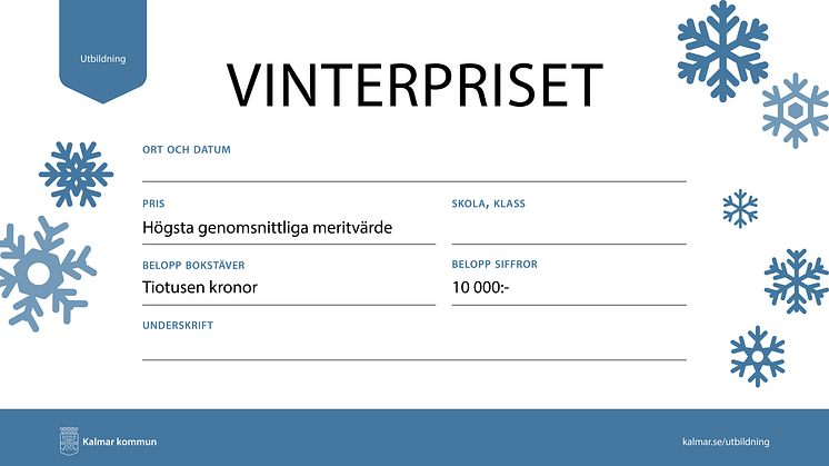 Vinterpriser för att inspirera elever till bättre prestationer!