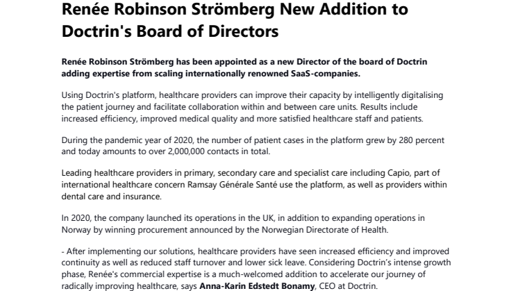 Pressrelease Renée Robinson Strömberg New Addition Doctrin Board of Directors 21.06.17.pdf