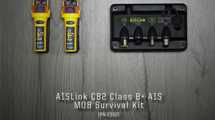 The ACR Electronics AISLink CB2 AIS kit: the AISLink CB2 Class B AIS Transponder and two Ocean Signal rescueME MOB1 man overboard beacons