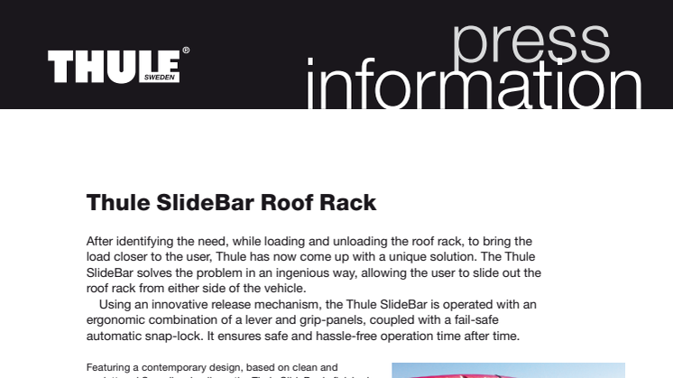 This is the Thule SlideBar Roof Rack