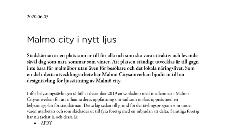Malmö city i nytt ljus