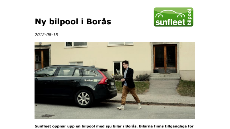 Ny bilpool i Borås