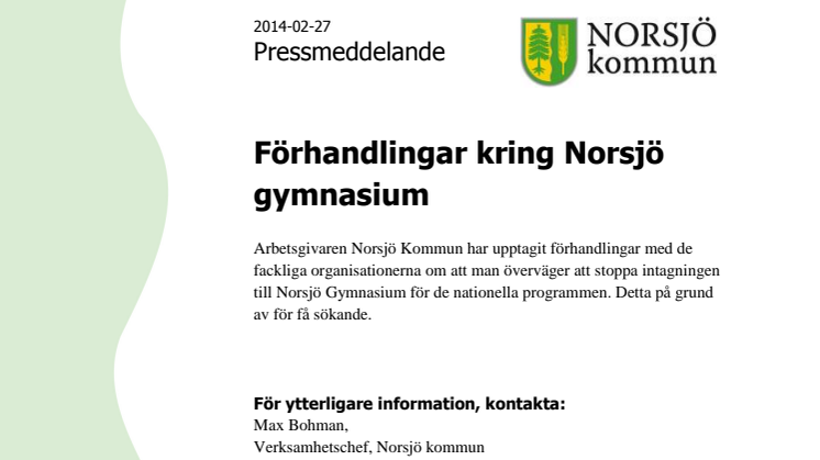 Förhandlingar kring Norsjö gymnasium