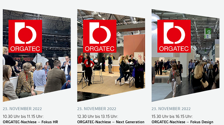 In drei Schwerpunkten werden auf dem digitalen IBA Forum die wichtigsten Erkenntnisse der ORGATEC 2022 diskutiert. Bild: IBA