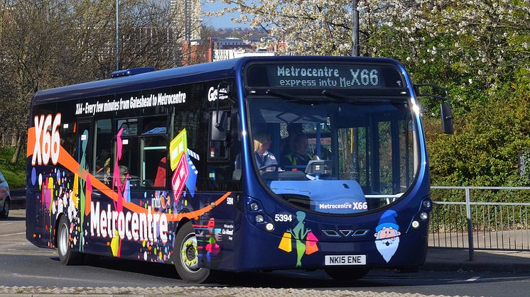 The electric bus is being trialed on Go North East's popular X66 service - pictured here, an existing x66 vehicle
