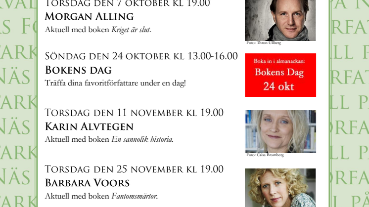 Författarkvällar på Astrid Lindgrens Näs hösten 2010