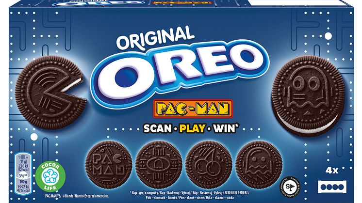 Oreo z limitowaną edycją ciastek PAC-MAN przygotowaną we współpracy z Namco