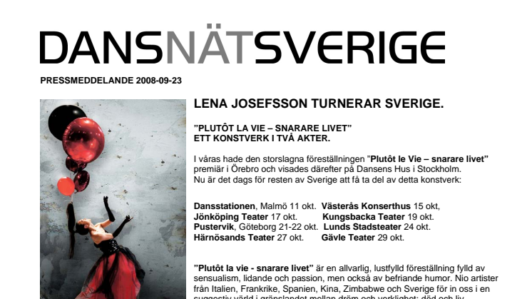 LENA JOSEFSSON TURNERAR MED DANSNÄTET SVERIGE