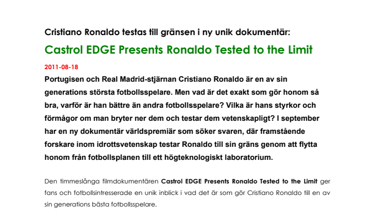 Cristiano Ronaldo testas till gränsen i ny dokumentär
