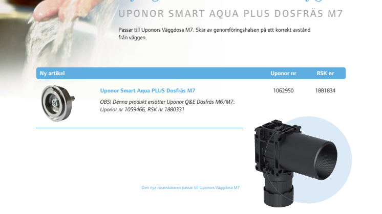 Nya generationens verktyg - Uponor Smart Aqua Plus dosfräs M7