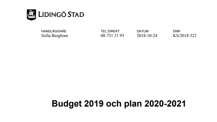 Budgetförslag 2019