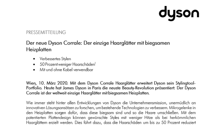 Der neue Dyson Corrale: Der einzige Haarglätter mit biegsamen Heizplatten