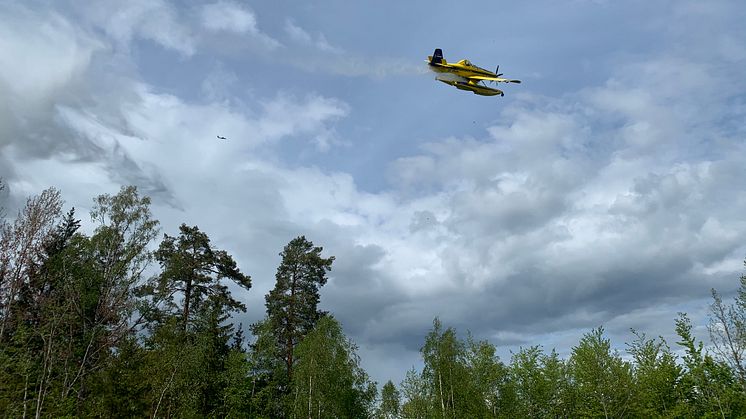 De skopande planen stödjer vid brand i Härjedalen