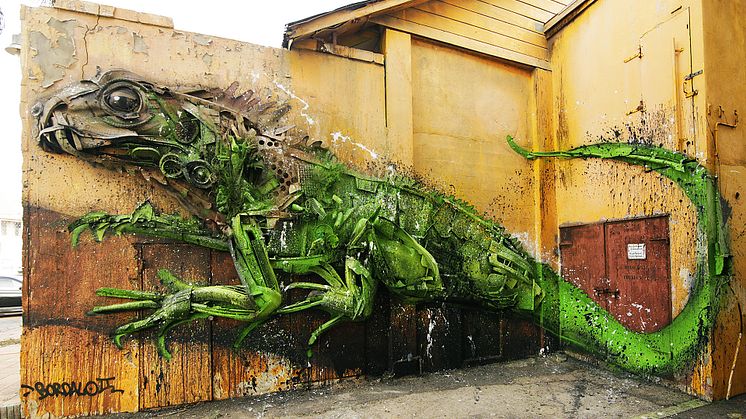 Big trash animals by Bordalo II part of No Limit Street Art