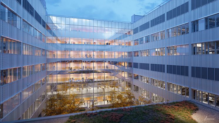 Granitor Electro utför kanalisation för samtliga el- och telesystem under färdig grundplatta på det nya akutsjukhuset i Västerås. Copyright: Region Västmanland/LINK arkitektur/Carlstedts arkitekter/TMRW
