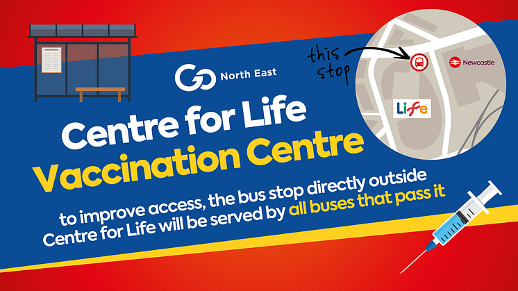 New dedicated bus stop improves access to the vaccination centre at Centre for Life