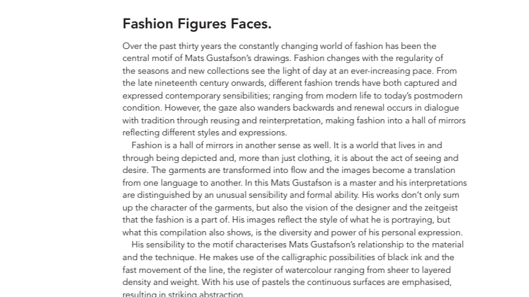 Fashion Figures Faces. The Röhsska Museum shows the work of Mats Gustafson.