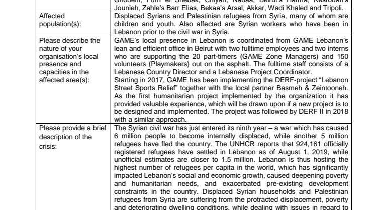 19-017-SP Alertnote on the Syrian Refugee Crisis in Lebanon