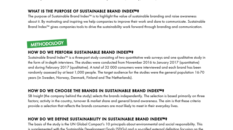 Metod - Sustainable Brand Index 2017