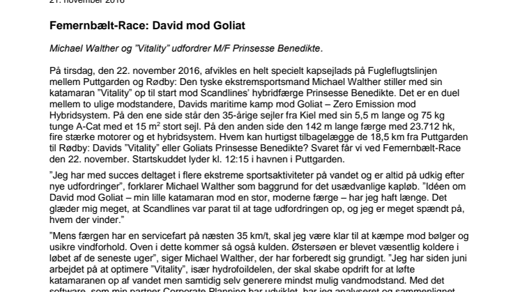 Femernbælt-Race: David mod Goliat