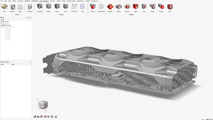 Altair® Inspire™, en del av Altair® HyperWorks®, gör det möjligt för ingenjörer att skapa revolutionerande design med implicit modellering för optimerad lattice struktur och lättviktsdesign.