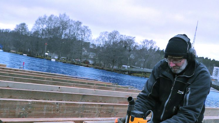 Byggservice bygger ut gästhamnsbryggan på Spikön