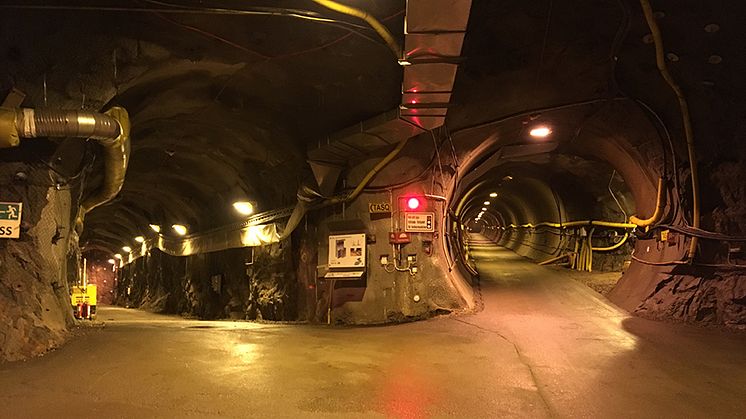 Tunnlar i Äspölaboratoriet utanför Oskarshamn, där de svenska grundvattenproverna samlades in. Foto: Christian Siebenbürgen