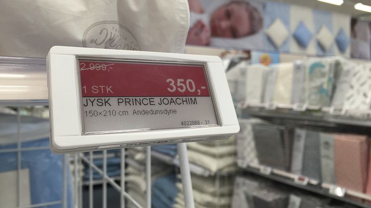 320 JYSK-butikker får elektroniske hyldeforkanter