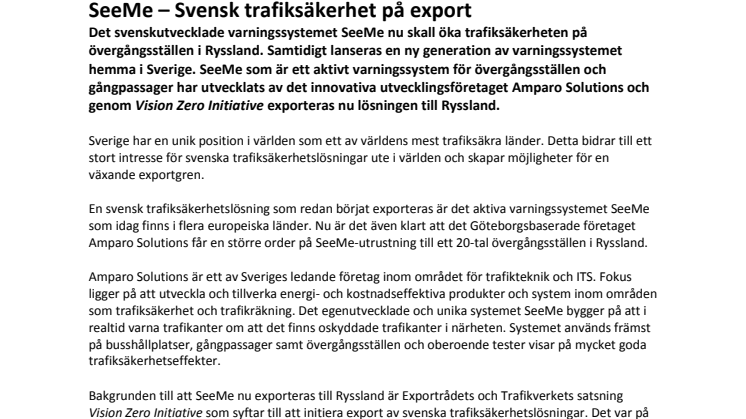 SeeMe – Svensk trafiksäkerhet på export