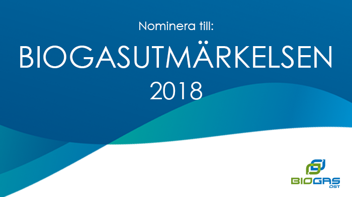 Dags att nominera till Biogasutmärkelsen 2018!