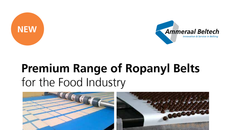 Premium Range of Ropanyl Belts till Livsmedelsindustrin.
