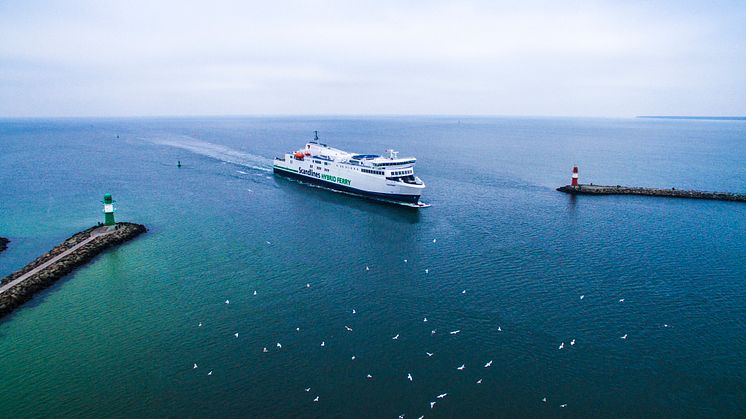 Scandlines‘ hybridfærge M/F Copenhagen sejler snart med vindkraftteknologi