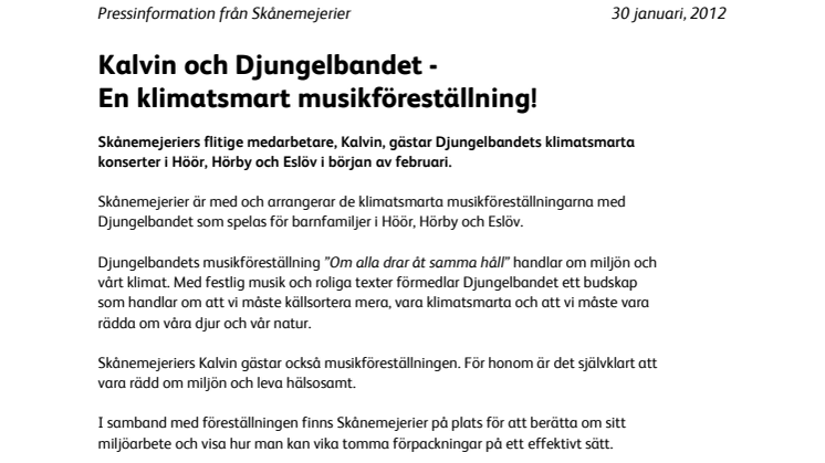 Kalvin och Djungelbandet - En klimatsmart musikföreställning!